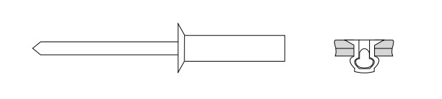 Заклепка вытяжная потайной бортик закрытая M3,2х9,5mm Al/St