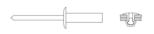 Заклепка вытяжная увеличенный бортик закрытая M4,0х12,5mm Al/St
